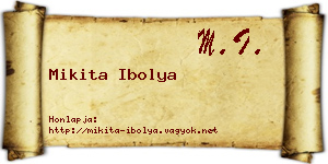 Mikita Ibolya névjegykártya